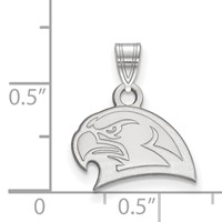 Sterling Silver Rhodium-plated LogoArt Miami University Ohio Redhawk Small Pendant view 2