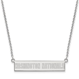 SS/Rh-p Major League Baseball LogoArt Washington Nationals Bar Necklace