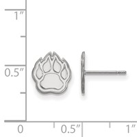 Sterling Silver Rhodium-plated LogoArt Northern Illinois University Paw Extra Small Post Earrings view 2
