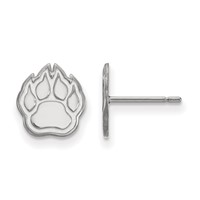 Sterling Silver Rhodium-plated LogoArt Northern Illinois University Paw Extra Small Post Earrings view 1