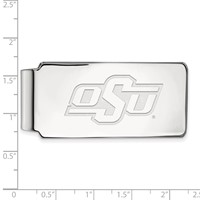 Sterling Silver Rhodium-plated LogoArt Oklahoma State University O-s-u Money Clip view 3