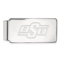 Sterling Silver Rhodium-plated LogoArt Oklahoma State University O-s-u Money Clip view 1