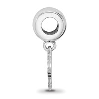 Sterling Silver Rhodium-plated LogoArt Ohio University Bobcat Extra Small Dangle Bead Charm view 2