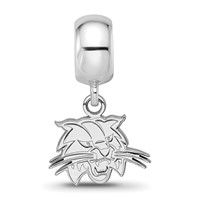 Sterling Silver Rhodium-plated LogoArt Ohio University Bobcat Extra Small Dangle Bead Charm view 3