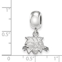 Sterling Silver Rhodium-plated LogoArt Ohio University Bobcat Extra Small Dangle Bead Charm view 4