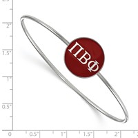 Sterling Silver Rh-plated LogoArt Pi Beta Phi Enameled Slip-on Bangle view 2