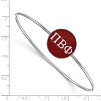 Sterling Silver Rh-plated LogoArt Pi Beta Phi Enameled Slip-on Bangle view 3