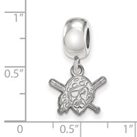 Sterling Silver Rhodium Plated Major League Baseball LogoArt Pittsburgh Pirates Dangle Bead view 4