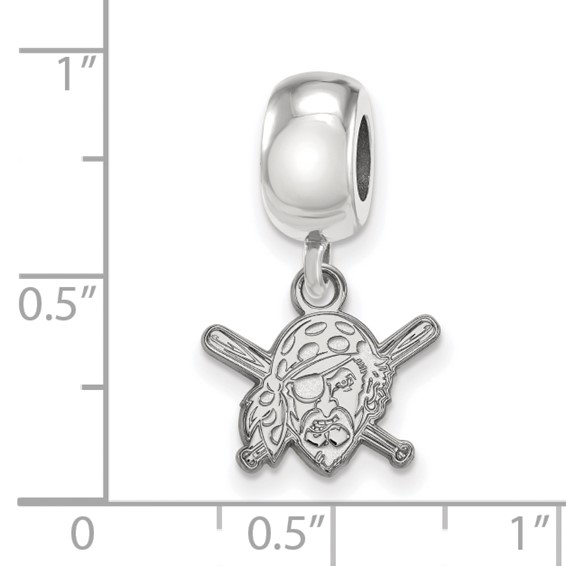 Sterling Silver Rhodium Plated Major League Baseball LogoArt Pittsburgh Pirates Dangle Bead