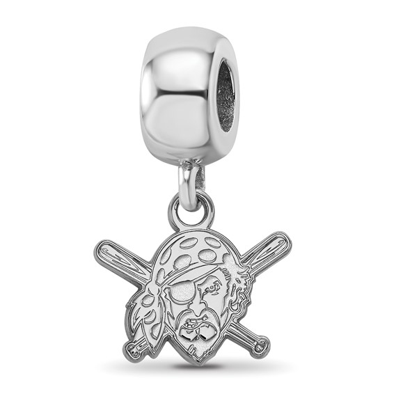 Sterling Silver Rhodium Plated Major League Baseball LogoArt Pittsburgh Pirates Dangle Bead