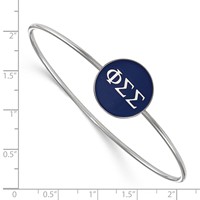 Sterling Silver Rh-plated LogoArt Phi Sigma Sigma Enameled Slip-on Bangle view 3