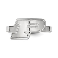 Sterling Silver Rhodium-plated LogoArt Purdue University Letter P Toe Ring view 4