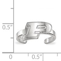 Sterling Silver Rhodium-plated LogoArt Purdue University Letter P Toe Ring view 5