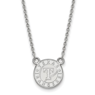 SS/Rh-p Major League Baseball LogoArt Texas Rangers Pendant Necklace