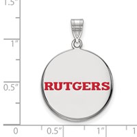 Sterling Silver Rhodium-plated LogoArt Rutgers University Large Enameled Disc Pendant view 2
