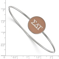 Sterling Silver Rh-plated LogoArt Sigma Delta Tau Enameled Slip-on Bangle view 2