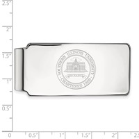 Sterling Silver Rhodium-plated LogoArt Southern Illinois University Crest Money Clip view 2