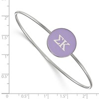 Sterling Silver Rh-plated LogoArt Sigma Kappa Enameled Slip-on Bangle view 2
