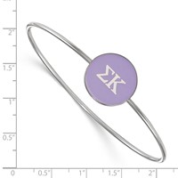Sterling Silver Rh-plated LogoArt Sigma Kappa Enameled Slip-on Bangle view 3