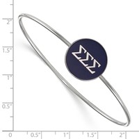 Sterling S. Rh-plated LogoArt Sigma Sigma Sigma Enameled Slip-on Bangle view 2
