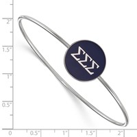 Sterling S. Rh-plated LogoArt Sigma Sigma Sigma Enameled Slip-on Bangle view 3