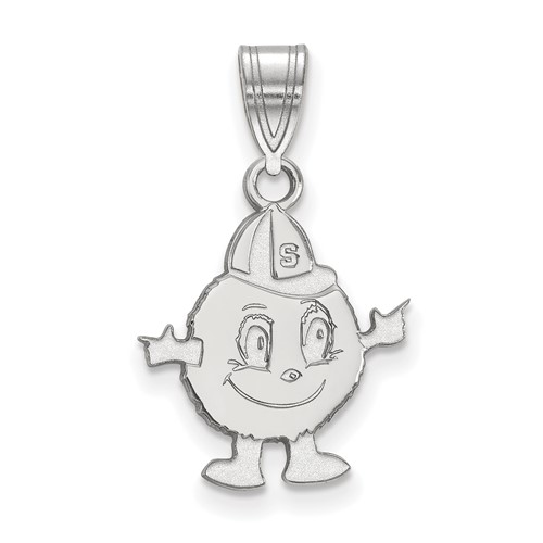 Sterling Silver Rhodium-plated LogoArt Syracuse University Mascot Medium Pendant