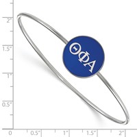 Sterling Silver Rh-plated LogoArt Theta Phi Alpha Enameled Slip-on Bangle view 2
