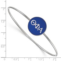 Sterling Silver Rh-plated LogoArt Theta Phi Alpha Enameled Slip-on Bangle view 3