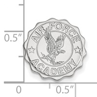 Sterling Silver Rhodium-plated LogoArt United States Air Force Academy Crest Lapel Pin view 3