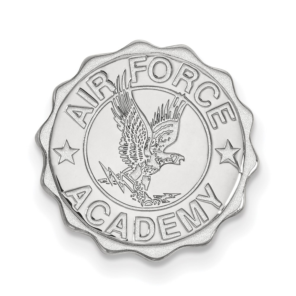 Sterling Silver Rhodium-plated LogoArt United States Air Force Academy Crest Lapel Pin