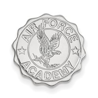 Sterling Silver Rhodium-plated LogoArt United States Air Force Academy Crest Lapel Pin view 1