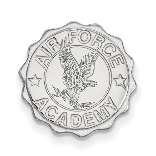 Sterling Silver Rhodium-plated LogoArt United States Air Force Academy Crest Lapel Pin