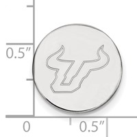 Sterling Silver Rhodium-plated LogoArt University of South Florida Bull Lapel Pin view 3