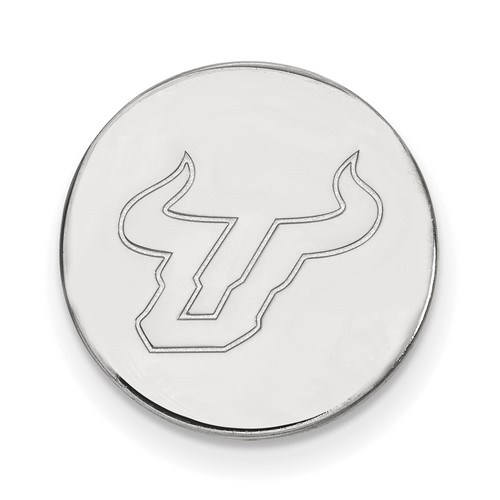 Sterling Silver Rhodium-plated LogoArt University of South Florida Bull Lapel Pin