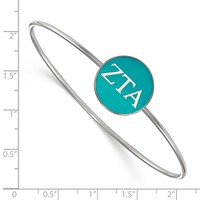 Sterling Silver Rh-plated LogoArt Zeta Tau Alpha Enameled Slip-on Bangle view 2