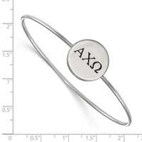 Sterling Silver Rh-plated LogoArt Alpha Chi Omega Enameled Slip-on Bangle view 2