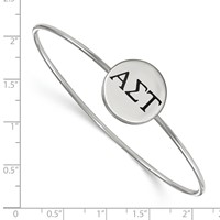 Sterling Silver Rh-plated LogoArt Alpha Sigma Tau Enameled Slip-on Bangle view 2