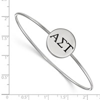Sterling Silver Rh-plated LogoArt Alpha Sigma Tau Enameled Slip-on Bangle view 3