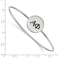 Sterling Silver Rh-plated LogoArt Alpha Phi Enameled Slip-on Bangle view 2