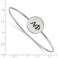 Sterling Silver Rh-plated LogoArt Alpha Phi Enameled Slip-on Bangle view 3