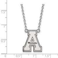 Sterling Silver Rhodium-plated LogoArt Appalachian State University Enameled Large Pendant Necklace, 18" view 2