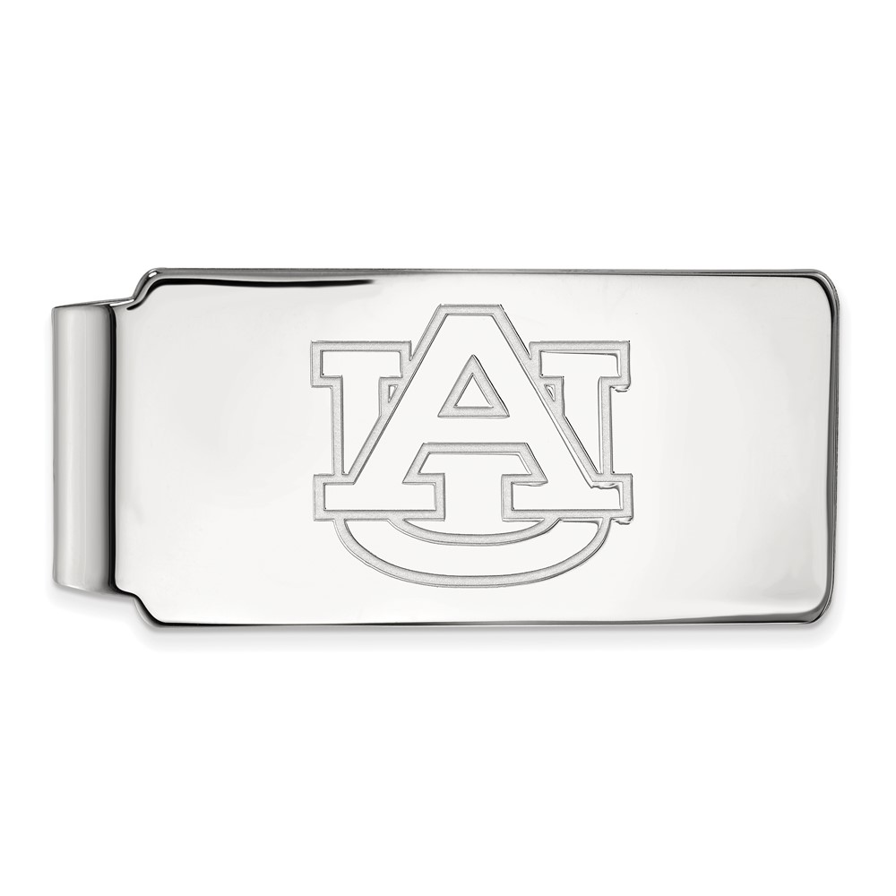 Sterling Silver Rhodium-plated LogoArt Auburn University Money Clip