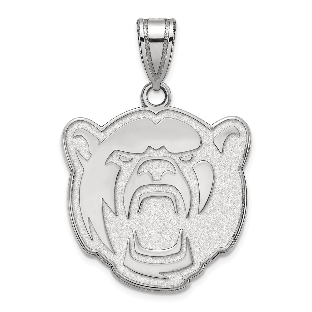 Sterling Silver Rhodium-plated LogoArt Baylor University Large Pendant