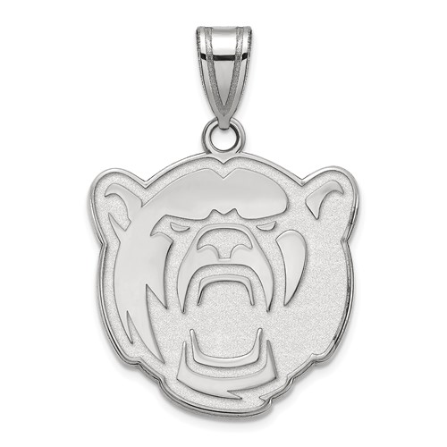 Sterling Silver Rhodium-plated LogoArt Baylor University Large Pendant