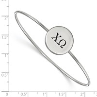 Sterling Silver Rh-plated LogoArt Chi Omega Enameled Slip-on Bangle view 2