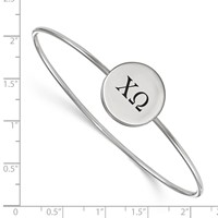 Sterling Silver Rh-plated LogoArt Chi Omega Enameled Slip-on Bangle view 3
