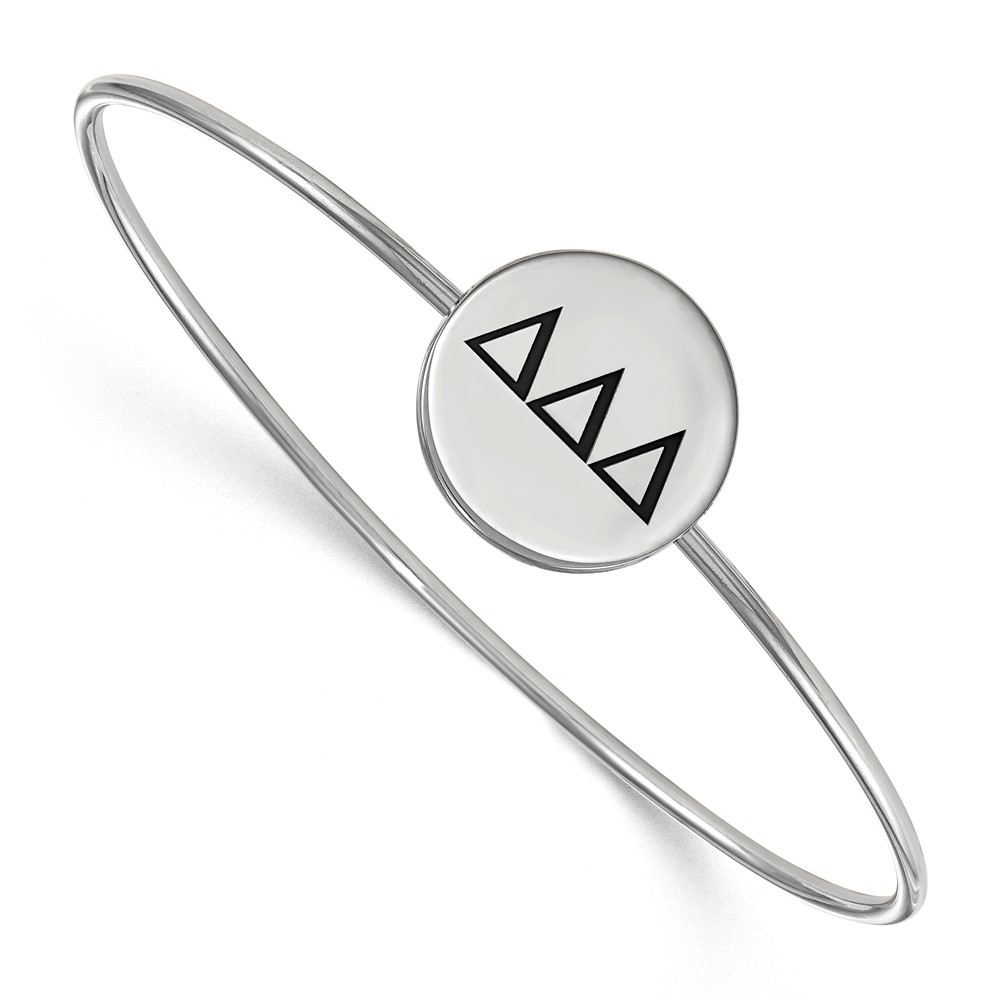 Sterling S. Rh-plated LogoArt Delta Delta Delta Enameled Slip-on Bangle