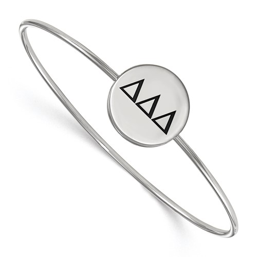 Sterling S. Rh-plated LogoArt Delta Delta Delta Enameled Slip-on Bangle