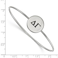 Sterling Silver Rh-plated LogoArt Delta Gamma Enameled Slip-on Bangle view 2