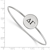 Sterling Silver Rh-plated LogoArt Delta Gamma Enameled Slip-on Bangle view 3